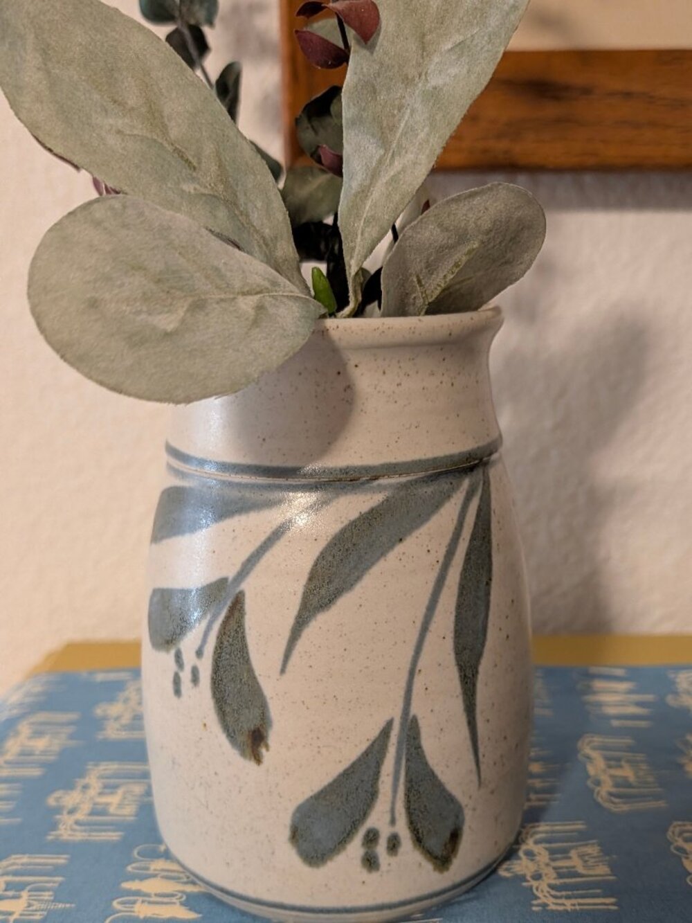 Emerson Creek Pottery Hand Painted Stoneware Vase Floral Virginia